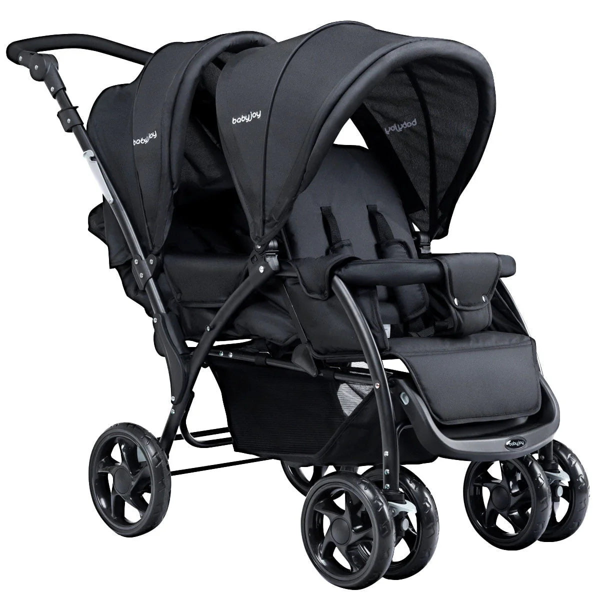 Foldable Lightweight Double Stroller Black T89124
