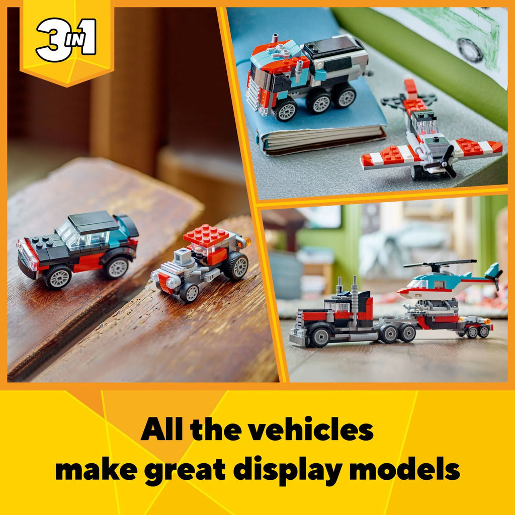 Flatbed Truck with Helicopter Toy Q8607