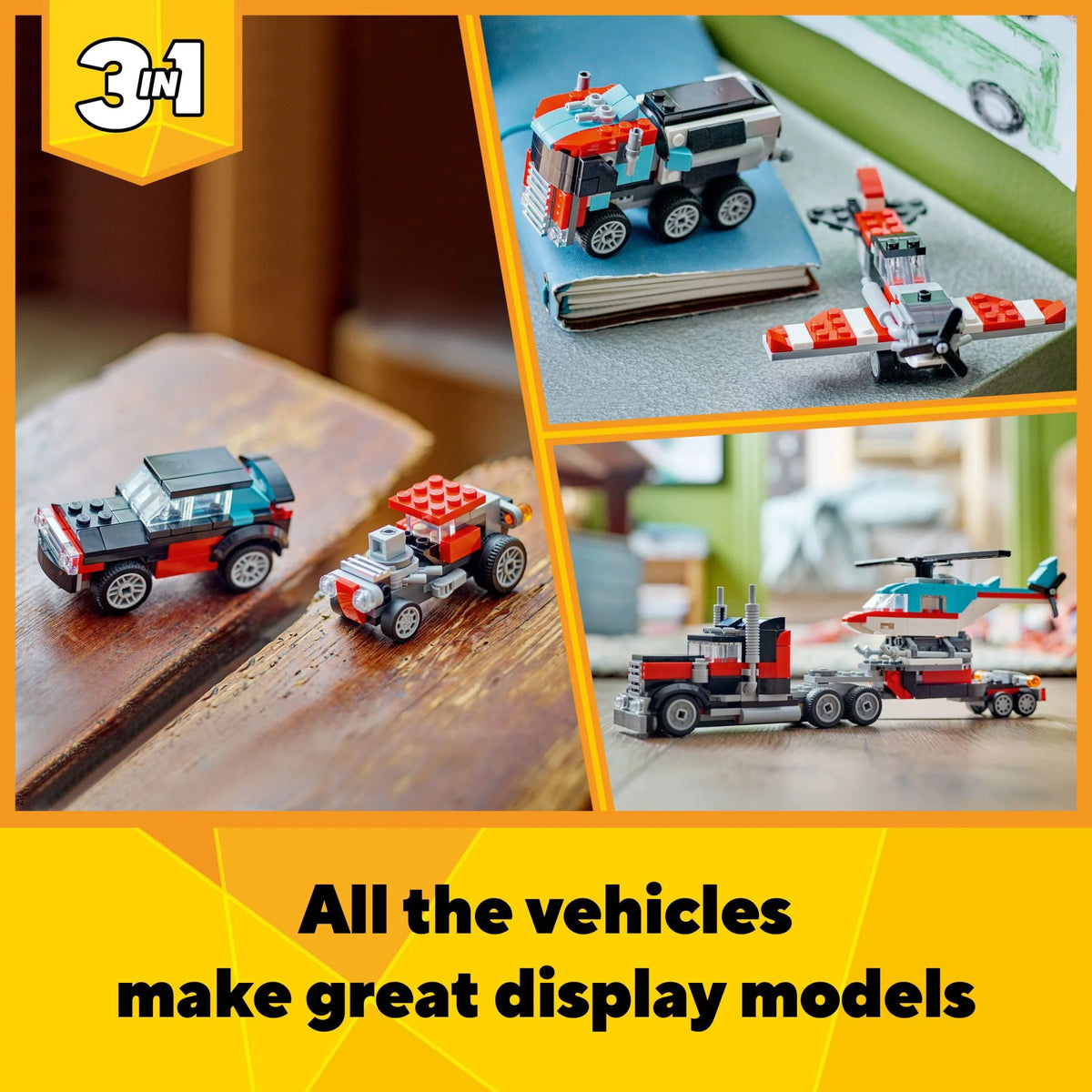 Flatbed Truck with Helicopter Toy Q8607