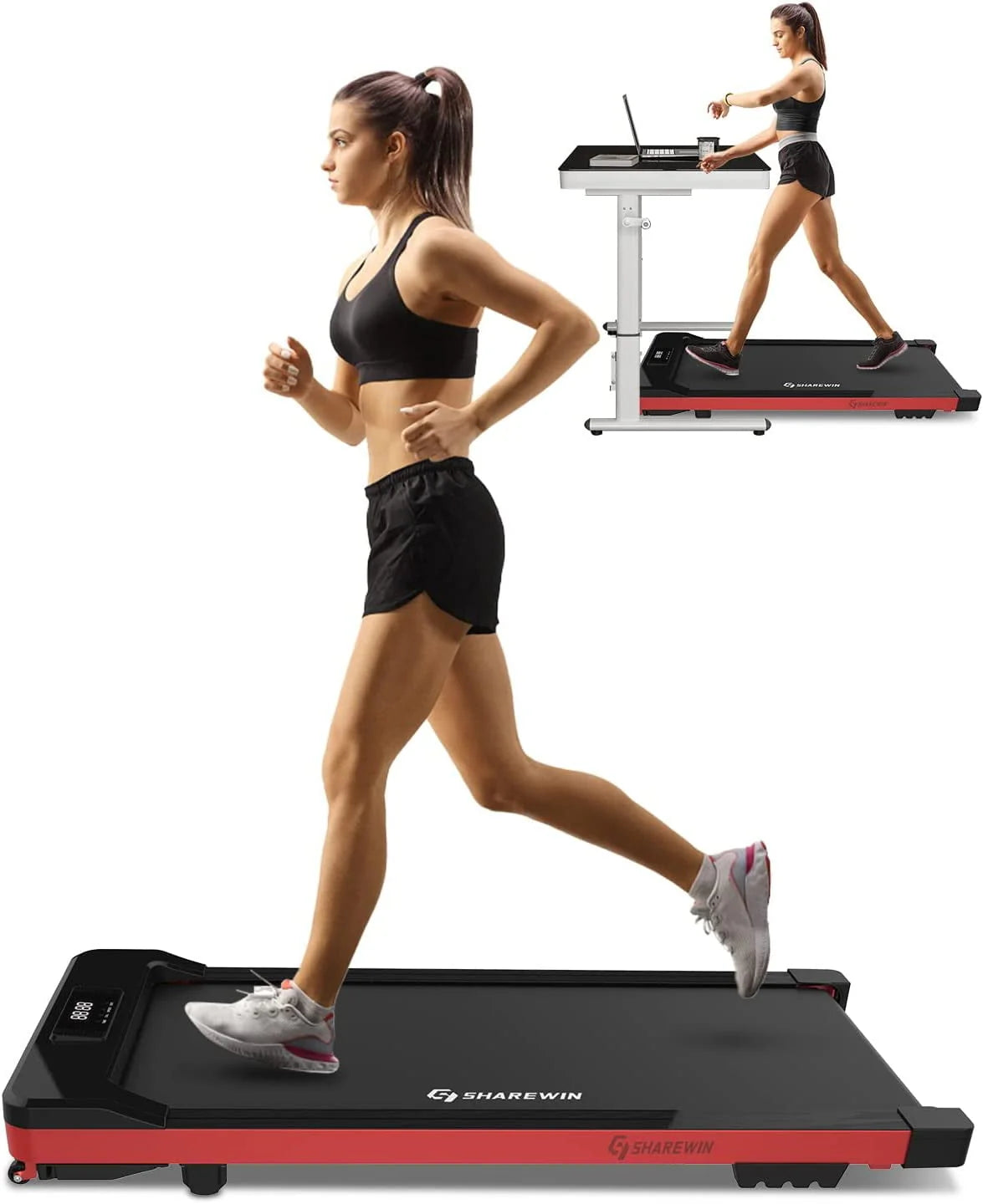 Under Desk Treadmill 300 lb Capacity White V5501