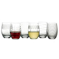 Stemless Etched Wine Glasses M6825