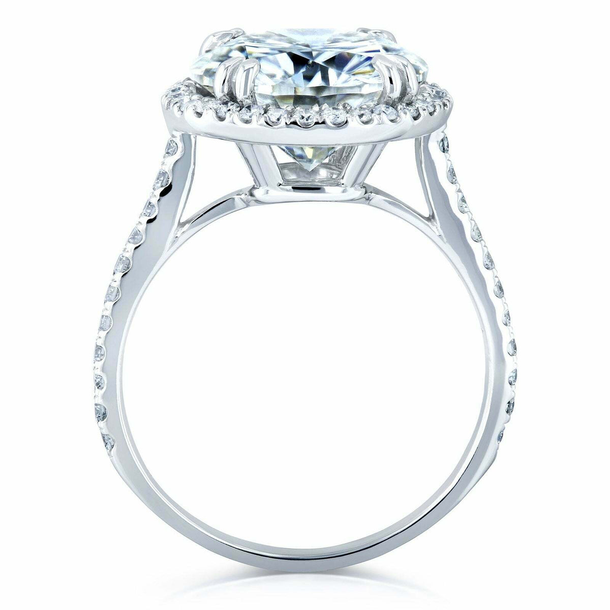 14k White Gold Diamond Halo Engagement Ring H50975