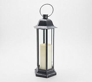 Black Indoor/Outdoor Lantern with Flameless Candle S70509