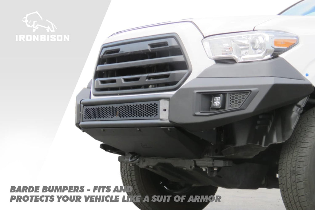 Black Textured Front Bumper Bull Bar with 2 LED Fog Light P18244