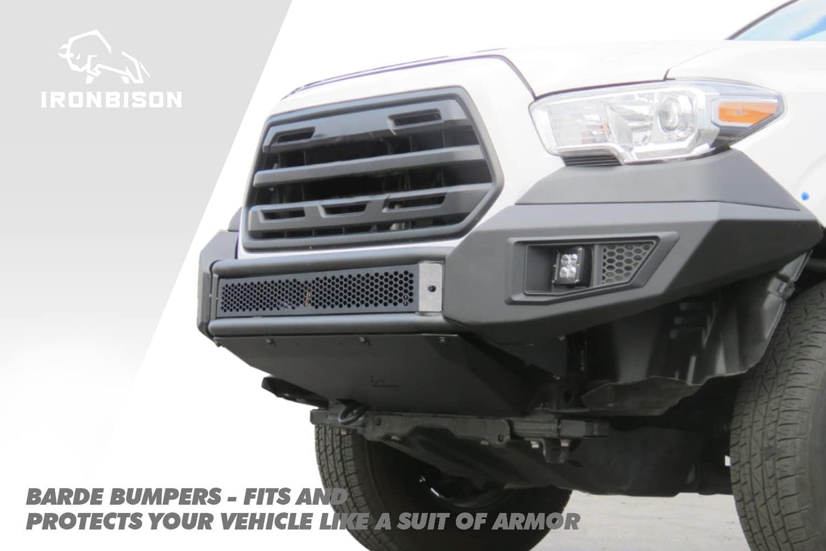 Black Textured Front Bumper Bull Bar with 2 LED Fog Light P18244