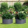 24 Round 17 Tall Metal Raised Garden Beds, Set of 2 Q43318