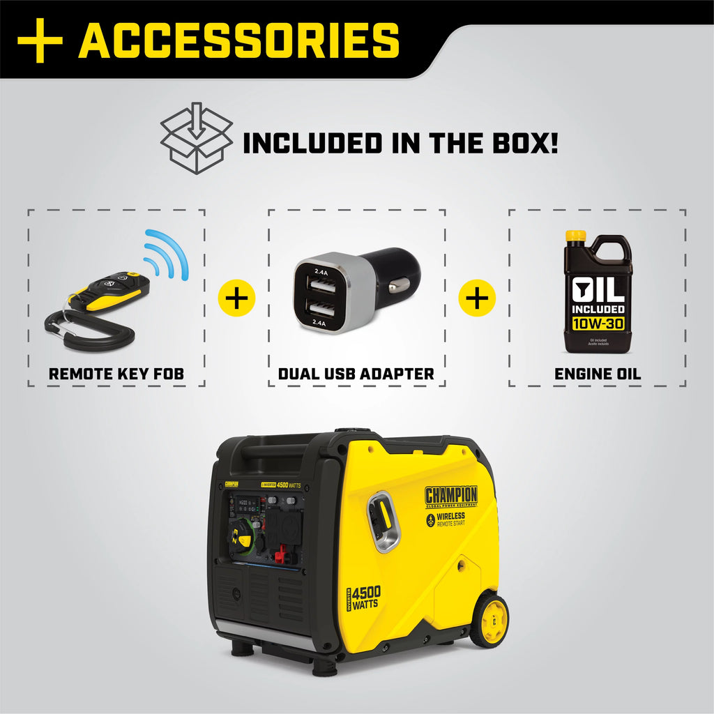 4500-Watt Wireless Remote Start Inverter Generator A9767