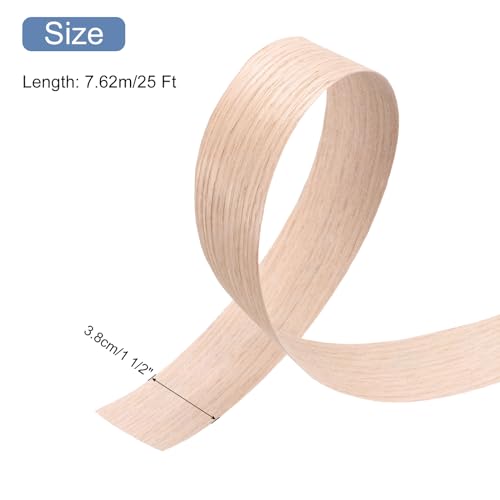 Wood Veneer Edge Banding, 1 1/2 Inch x 25 Ft Red Oak A557