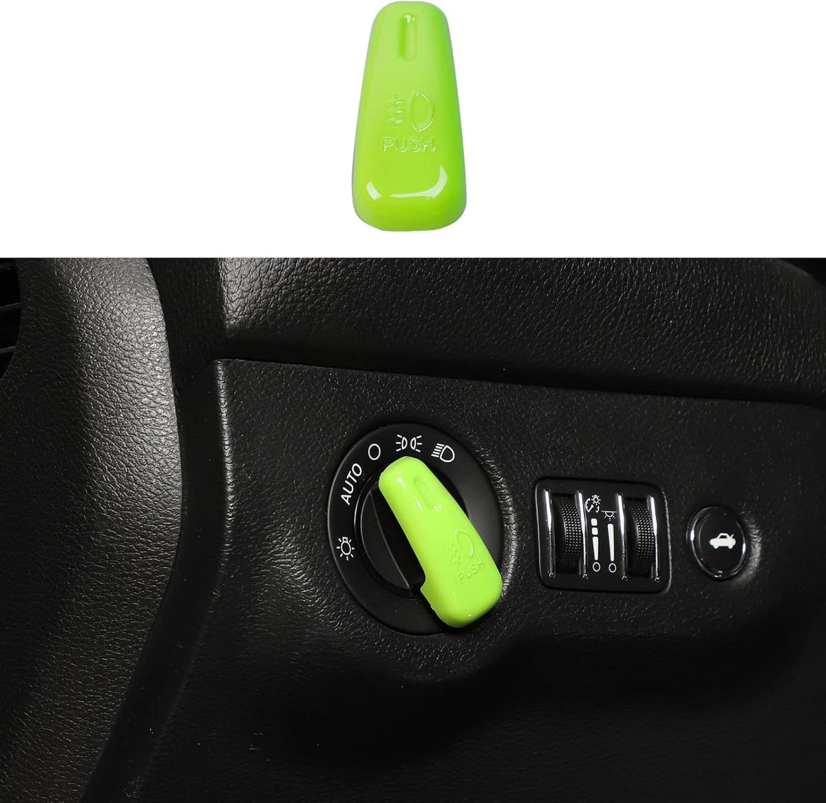 Red Carbon Fiber Headlight Control Switch Knob Cover Trim Pack of 2 C75927