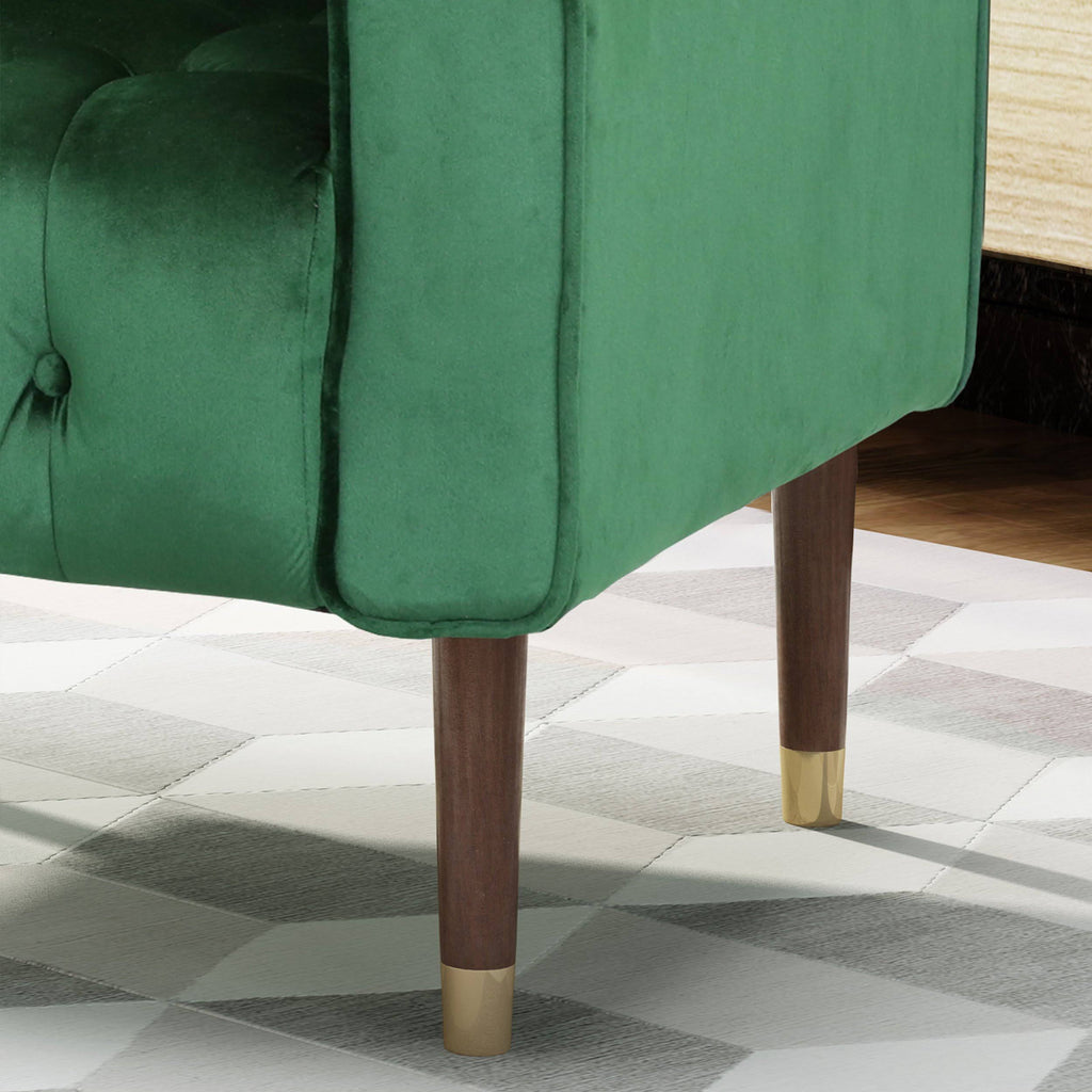 Emerald Velvet Button-Tufted Armchair L4792