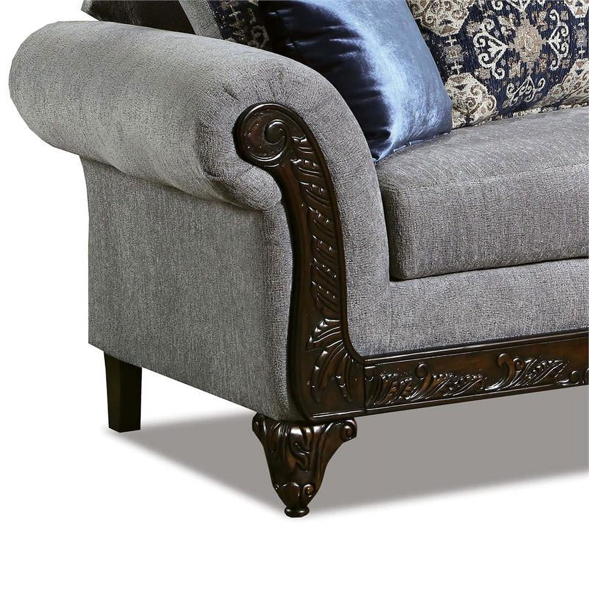 Gray Chenille 2-Piece Sofa Set B275