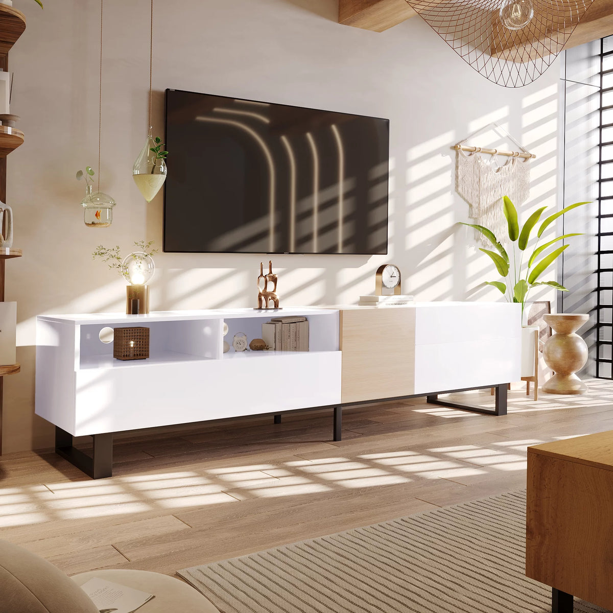 Modern TV Stand with Double Storage Space O51761