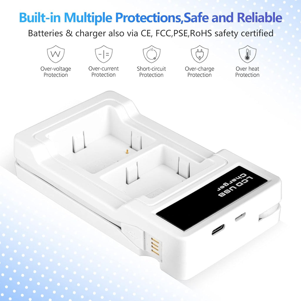 2-Pack 2580mAh Li-ion Rechargeable Batteries with Charger Station for Arlo Pro/Pro 2 Camera V615