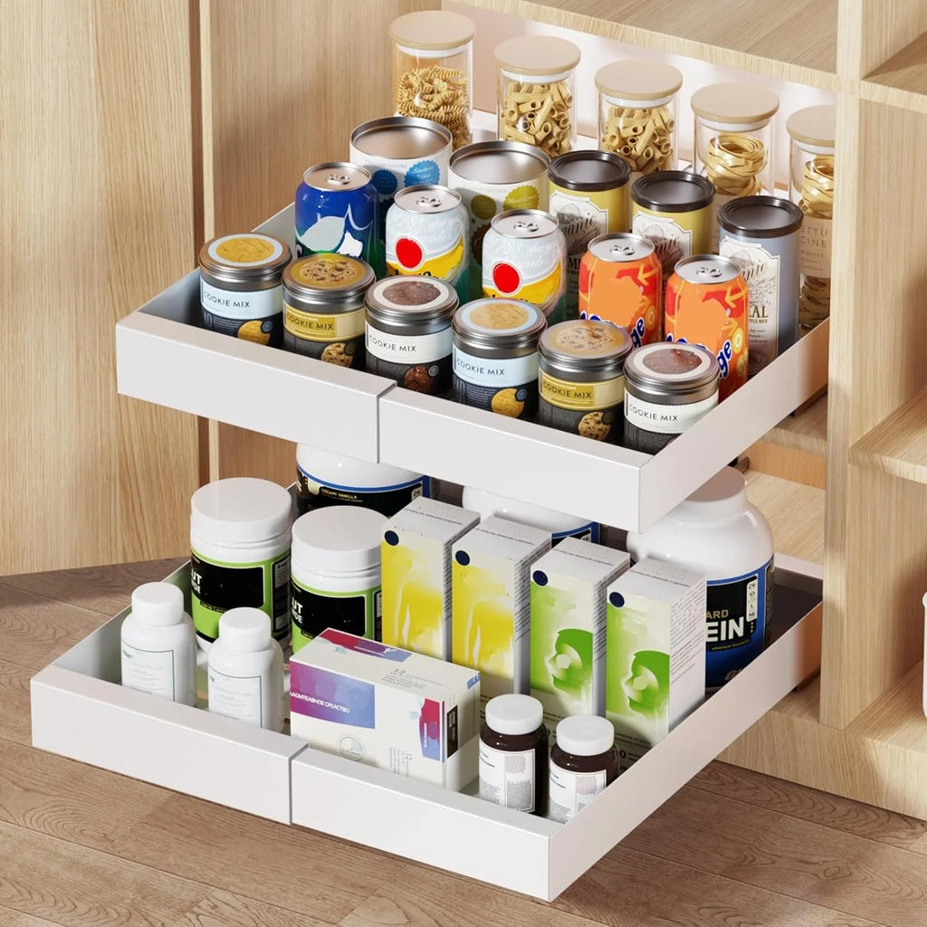 Pull Out Cabinet Organizer, 21 Deep Expandable Slide Out Drawers B513954
