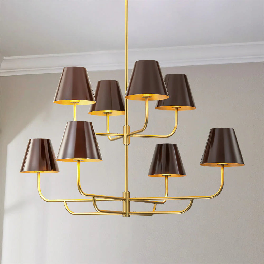 8-Light Dimmable Tiered Chandelier T7253