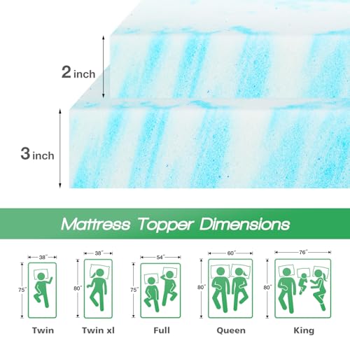 3 Inch Gel Infused Memory Foam Mattress Topper Full F2259