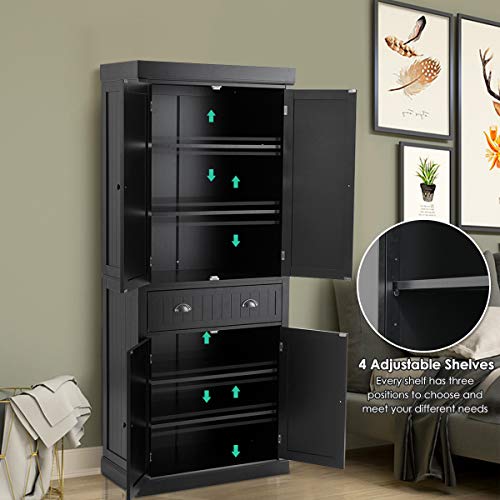 72" Gray Storage Cabinet with Doors and Adjustable Shelves O66257