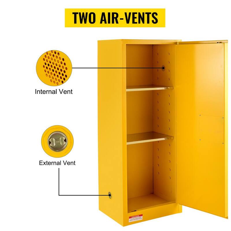 Yellow Galvanized Steel Safety Cabinet G222655