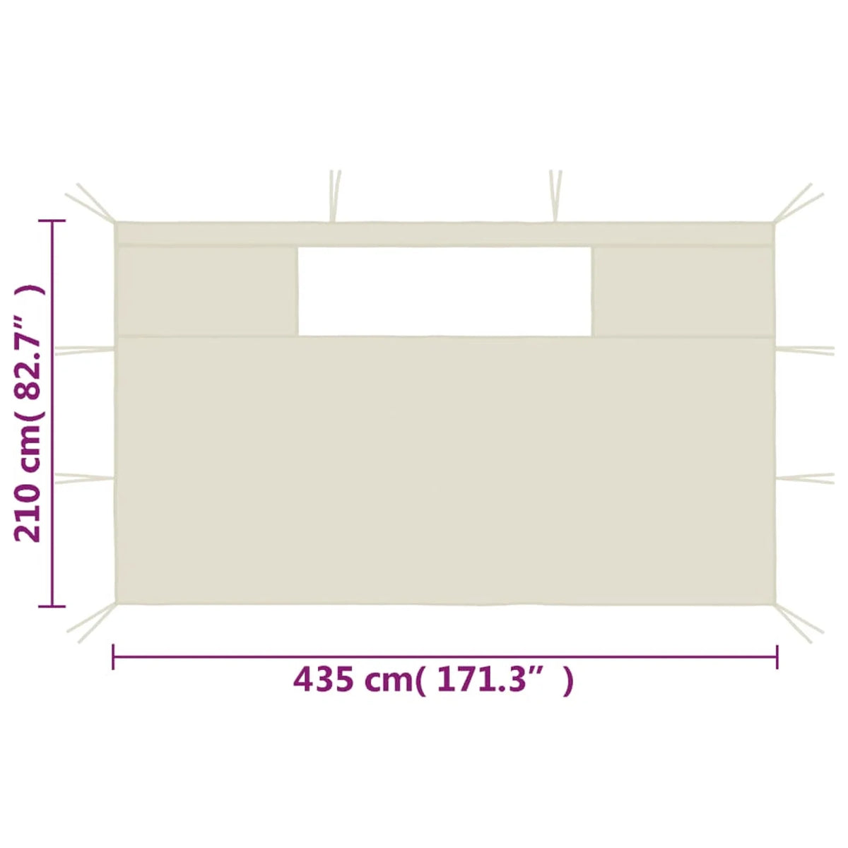 2 Piece Gazebo Sidewalls with Windows Canopy Wall U302639