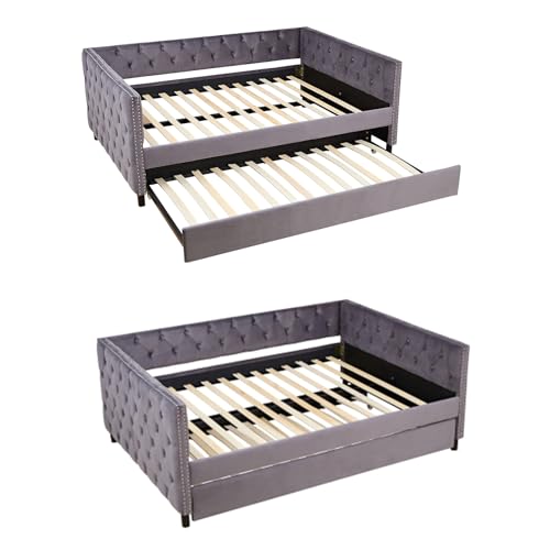 Beige Velvet 1-Seater Convertible Sofa Bed X2314