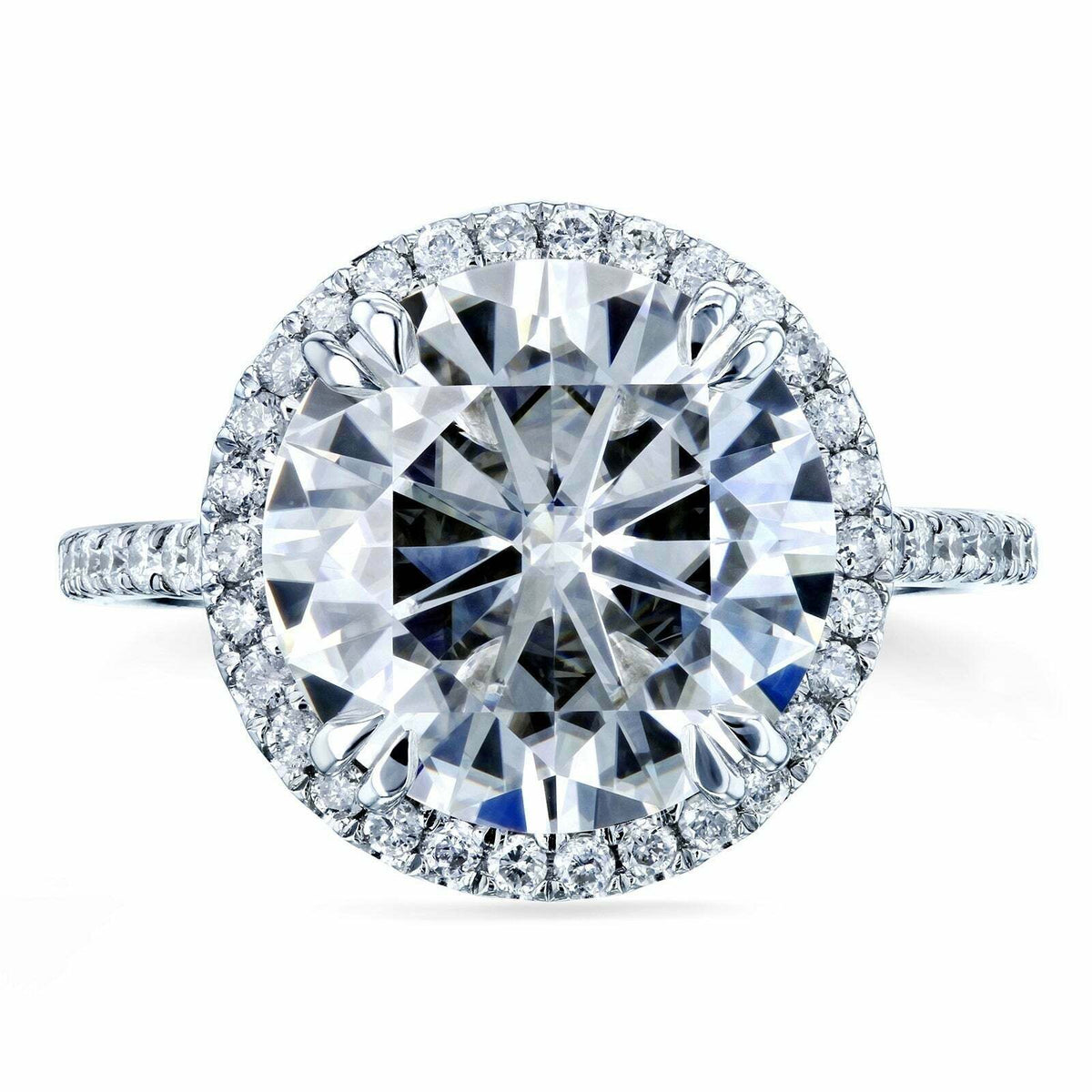 14k White Gold Diamond Halo Engagement Ring H50975