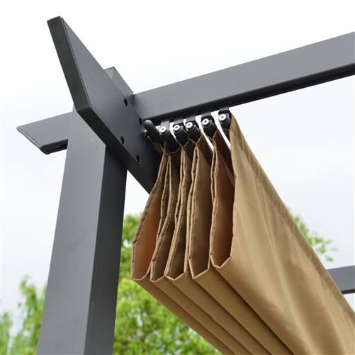 Sand Aluminum Retractable Canopy Pergola A830