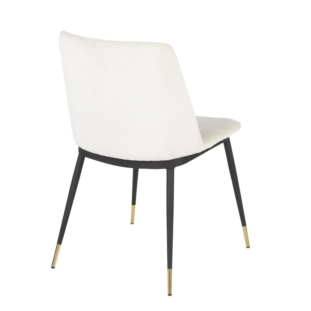 Black Metal Legs Cream Fabric Contemporary Chair O84197