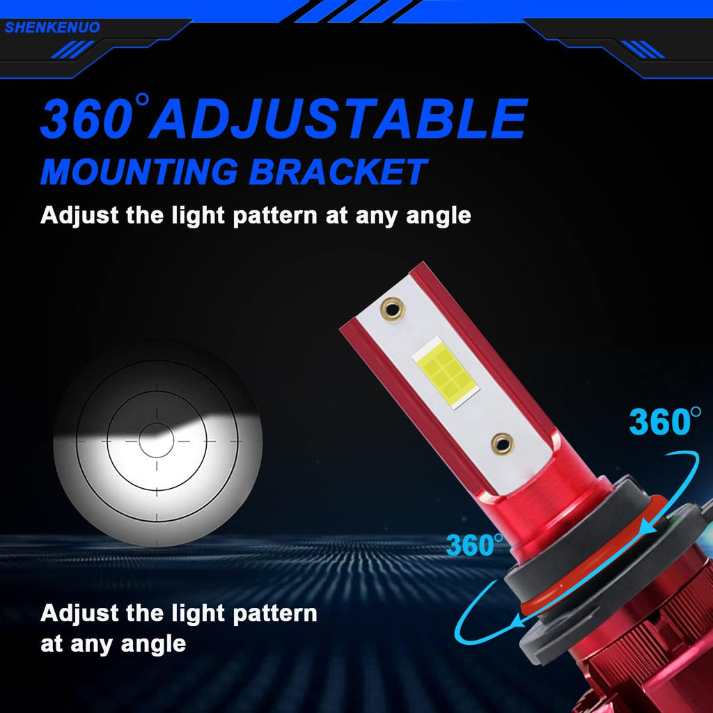 9005/HB3 High Beam + H11 Low Beam LED Headlight Bulbs Pack of 4 P78196