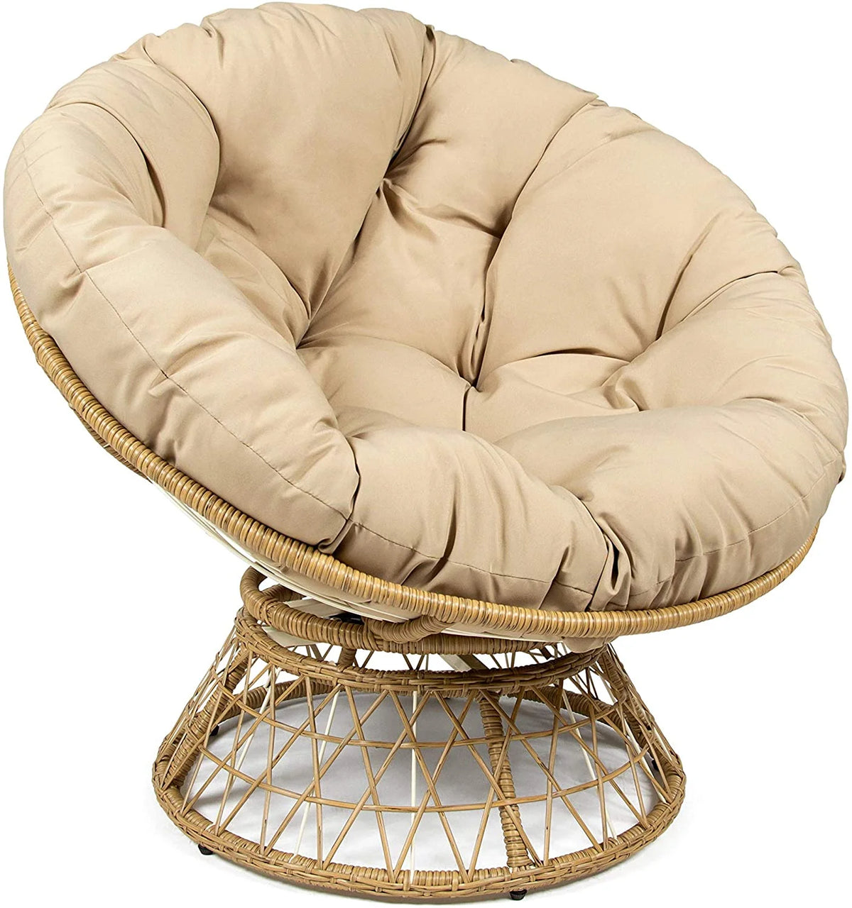 Tan Wood Swivel Chair C179485