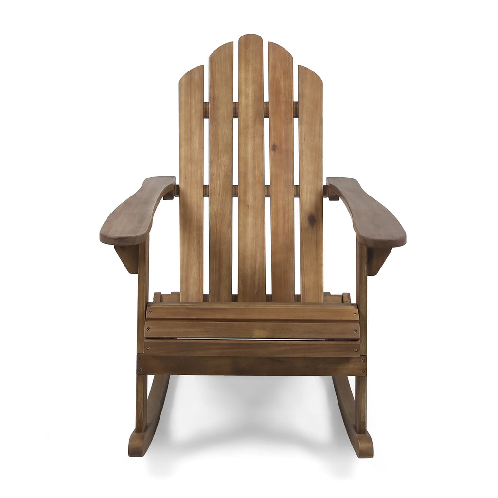 Dark Brown Acacia Wood Adirondack Rocking Chair H204