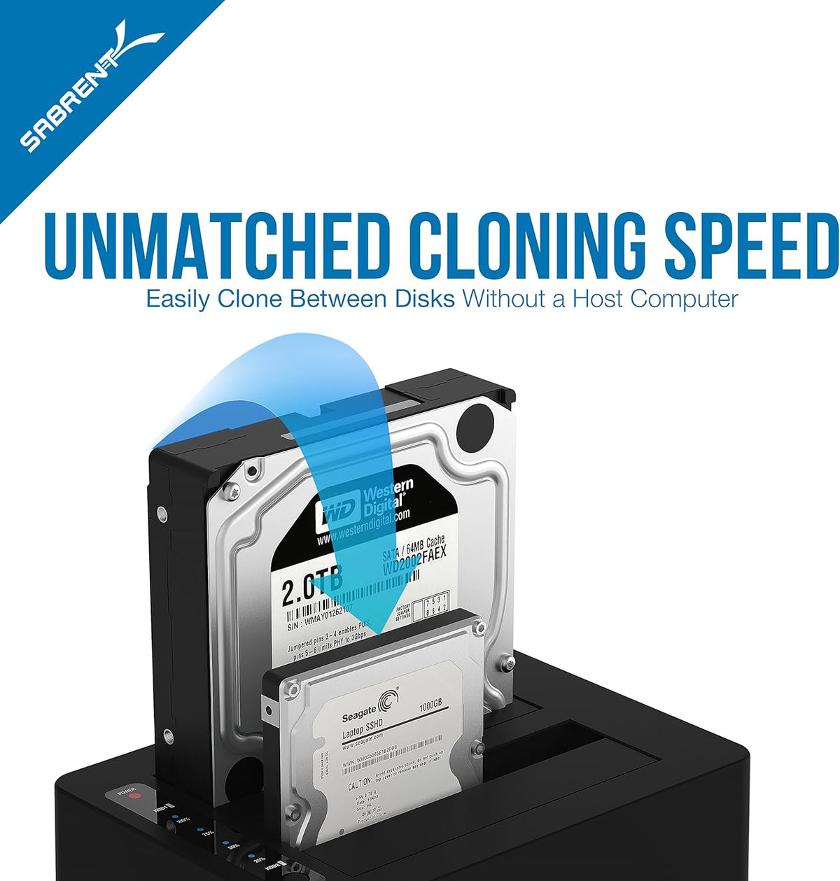 USB 3.0 to SATA Dual Bay External Hard Drive Docking Station for 2.5 or 3.5in HDD SSD with Hard Drive Duplicator Cloner Function 10TB Support Pack of 2 A1260