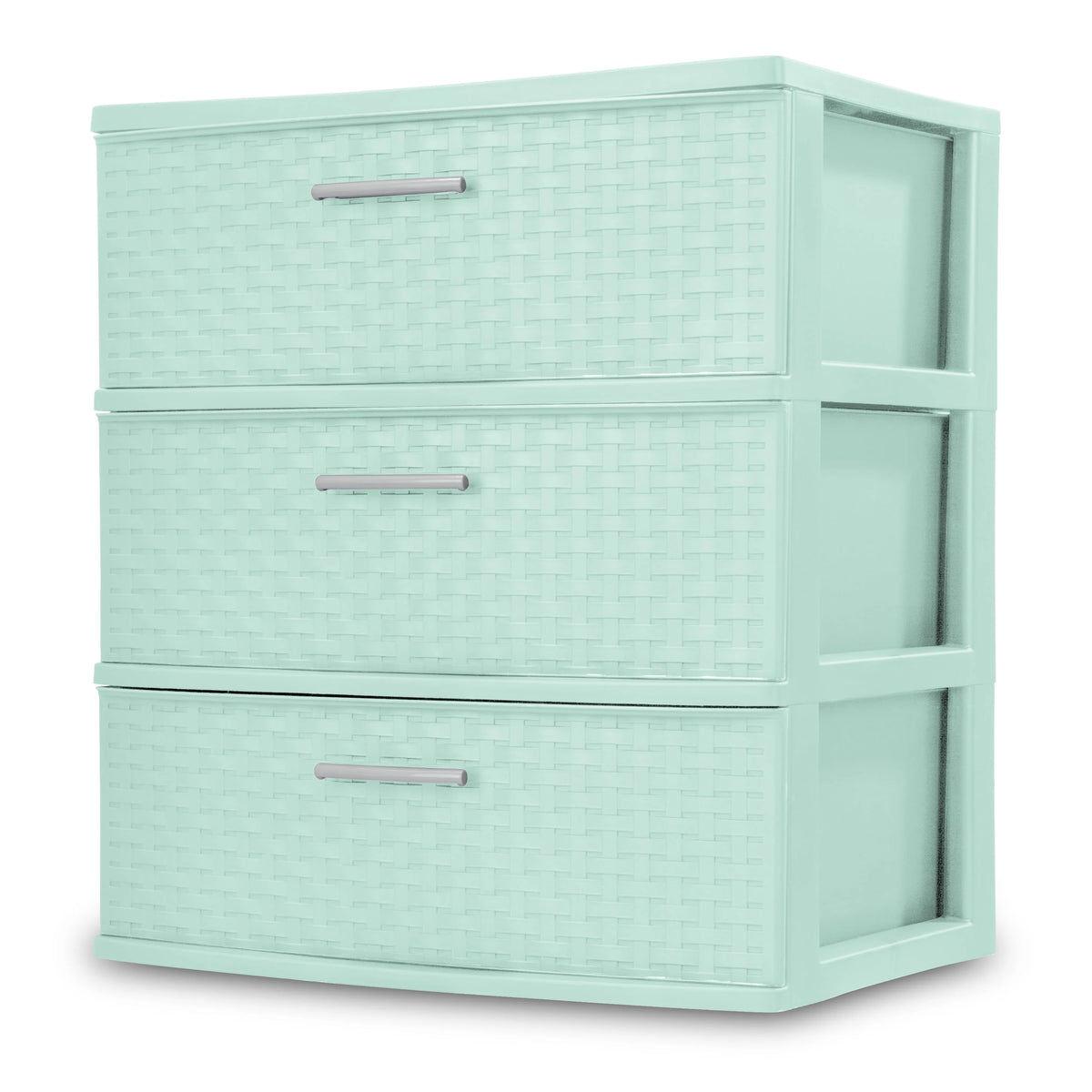 3 Drawer Wide Weave Tower White M3264