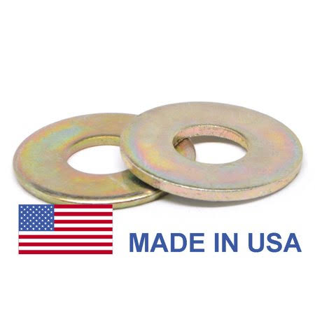 9/16 inch Grade 8 Flat Washer Yellow Zinc Plated Pk 50 D78692