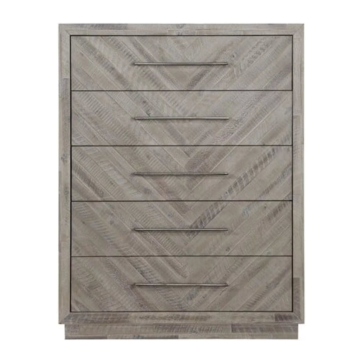 5 Drawer Chest with Herringbone Pattern and Bar Handles L706946