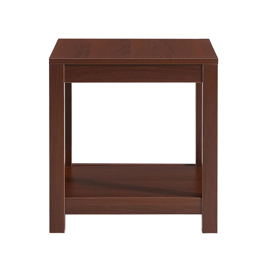 Brown 2-Tier Side Table with Storage Shelf D2120