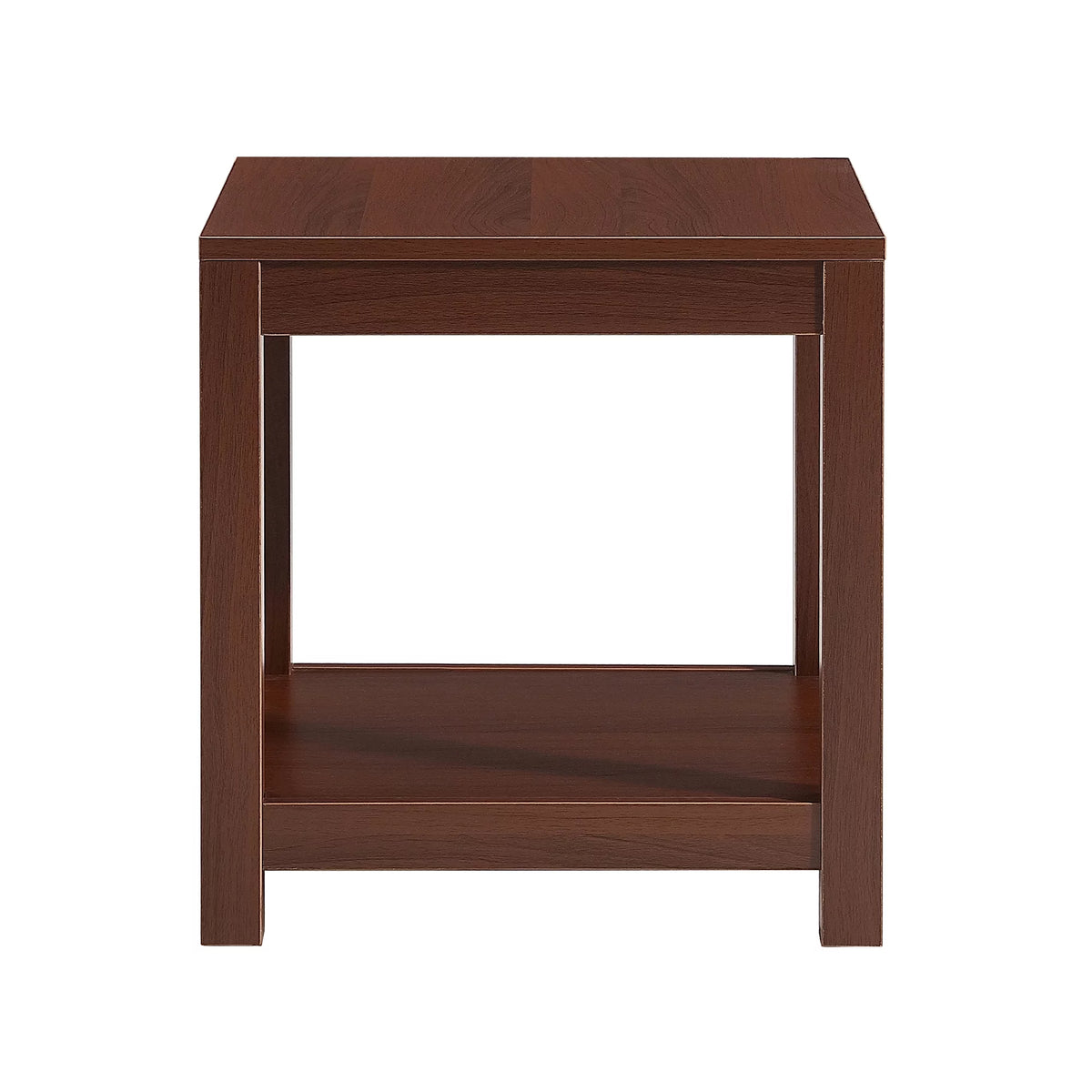 Brown 2-Tier Side Table with Storage Shelf D2120