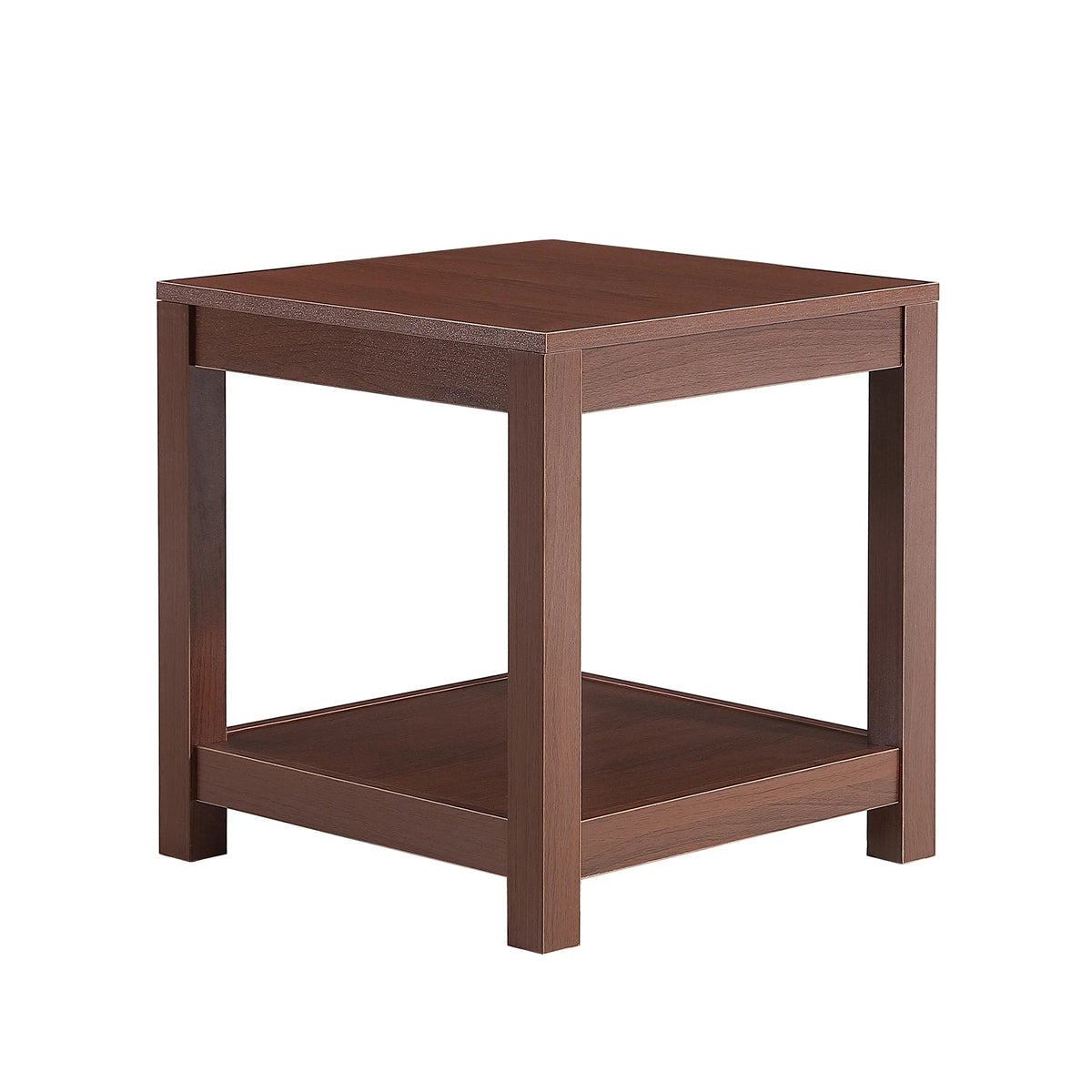 Brown 2-Tier Side Table with Storage Shelf D2120
