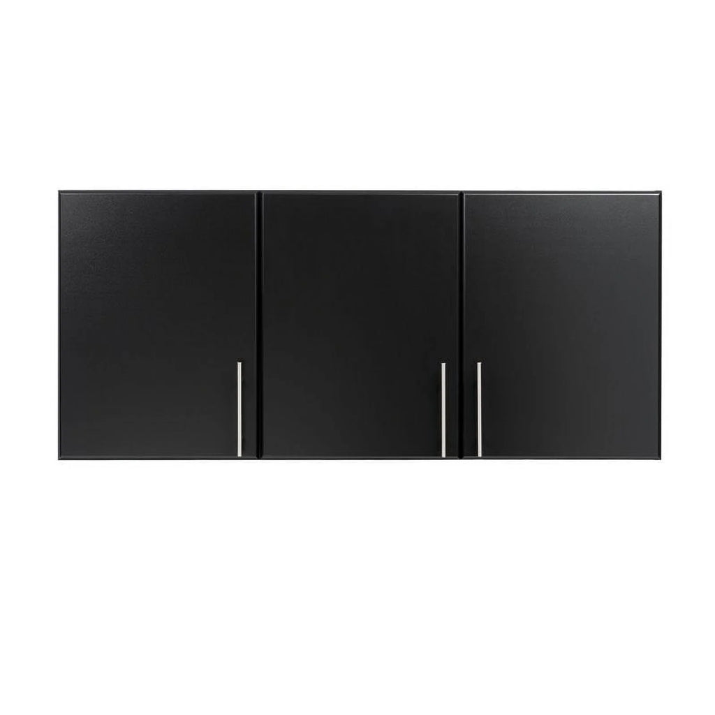 Black 2 Piece Wood Wall Cabinet Set with Adjustable Shelf R8755
