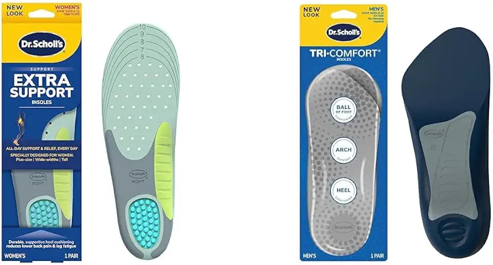 Women Size 6-11 & Men's 8-12 Cushioning Arch Support Insoles V3270