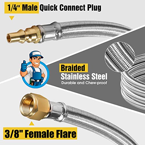 12FT Stainless Steel Quick Connect Propane Hose X471568
