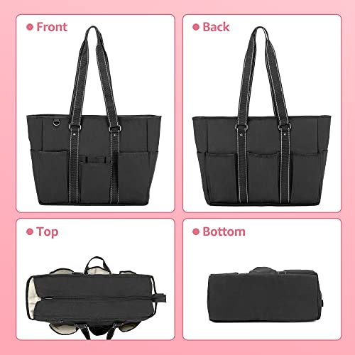 Black Nurse Tote Bag with Padded Laptop Sleeve X8224