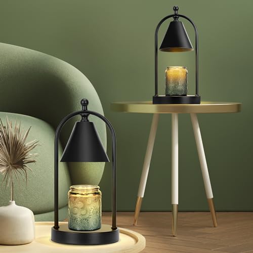 Candle Warmer Lamp with Timer, Electric Brass Candle Warmer Light, Dimmable Wax Melts Warmer M7076