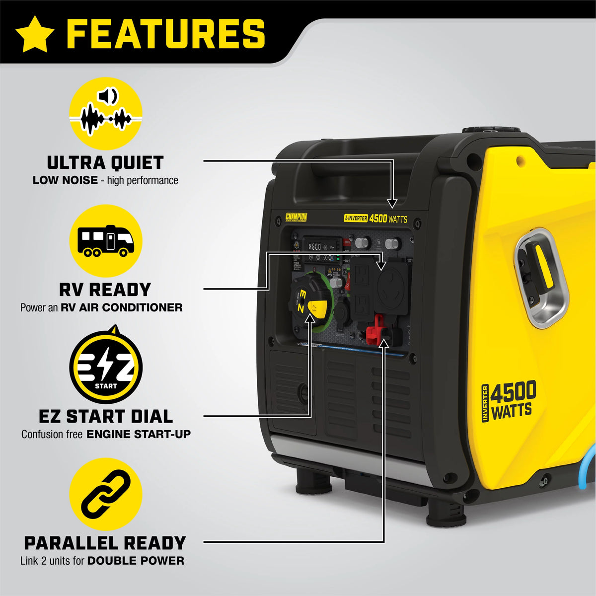 4500-Watt Wireless Remote Start Inverter Generator A9767