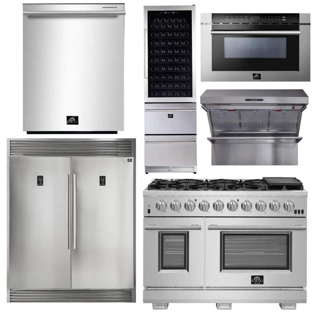 48 Dual Fuel Range, Range Hood, Refrigerator, Microwave, Dishwasher, Wine Cooler K685