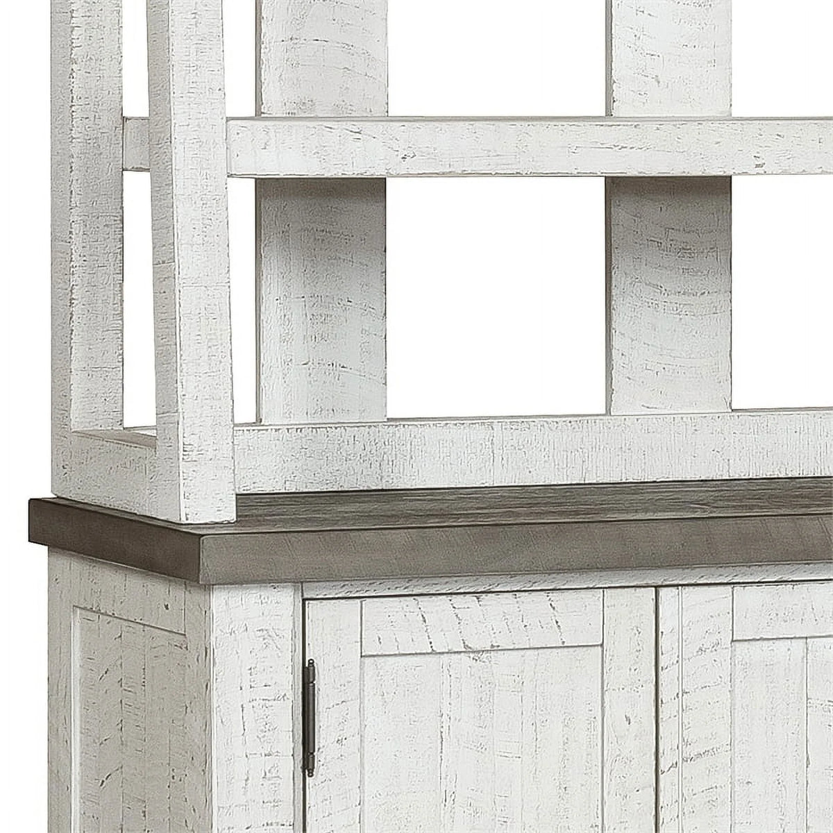 White Wood Credenza with Hutch W995273