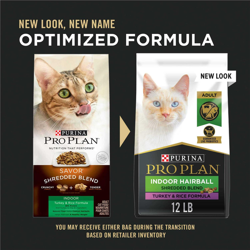 Indoor Hairball Management Shredded Blend Turkey & Rice Formula Dry Cat Food W422387