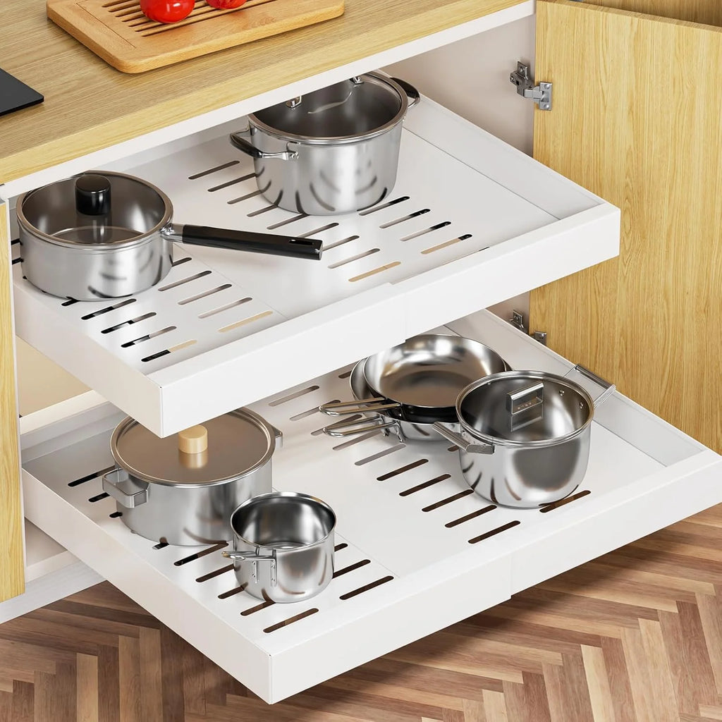 Pull Out Cabinet Organizer, 21 Deep Expandable Slide Out Drawers B513954