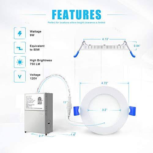6 Pack 4 inch Ultra-Thin LED Recessed Ceiling Light Q21497