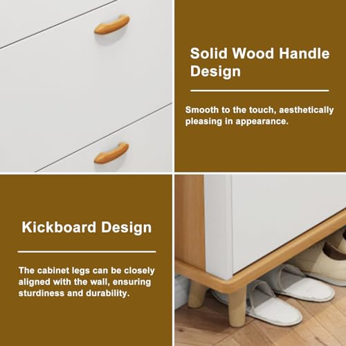 3 Drawer Shoe Cabinet Wood Shoe Rack Organizer S5621