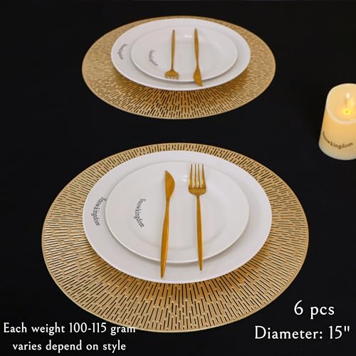 Round Gold Vinyl Placemats Set of 12 U2107